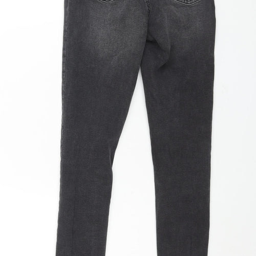 Denim & Co. Womens Grey Cotton Skinny Jeans Size 8 L28 in Regular Zip