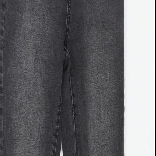 Denim & Co. Womens Grey Cotton Skinny Jeans Size 8 L28 in Regular Zip