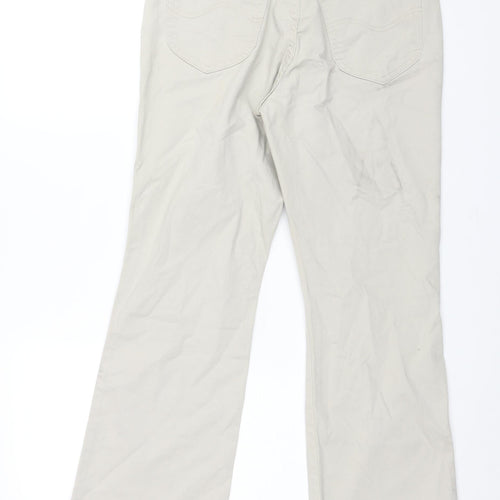Lee Mens Beige Cotton Bootcut Jeans Size 30 in L27 in Regular Zip