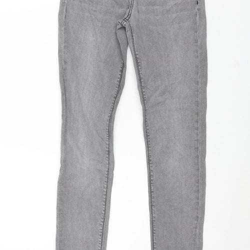 Hallhuber Womens Grey Cotton Skinny Jeans Size 8 L28 in Regular Zip