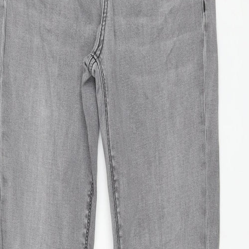 Hallhuber Womens Grey Cotton Skinny Jeans Size 8 L28 in Regular Zip
