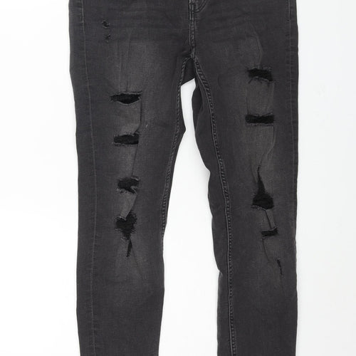 Divided by H&M Womens Black Cotton Skinny Jeans Size 12 L28 in Regular Zip