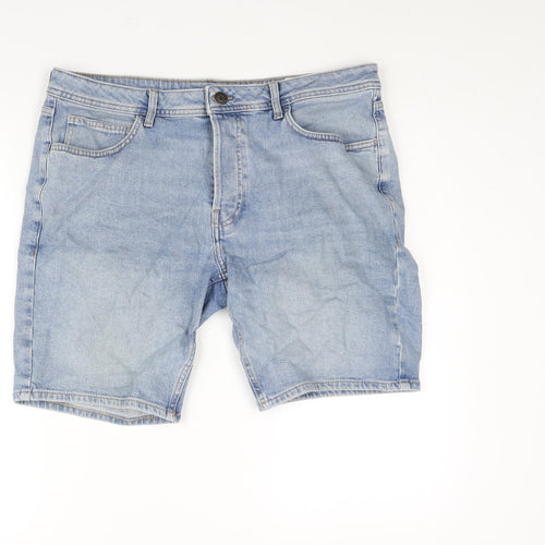 Denim & Co. Mens Blue Cotton Bermuda Shorts Size 36 in L9 in Regular Button