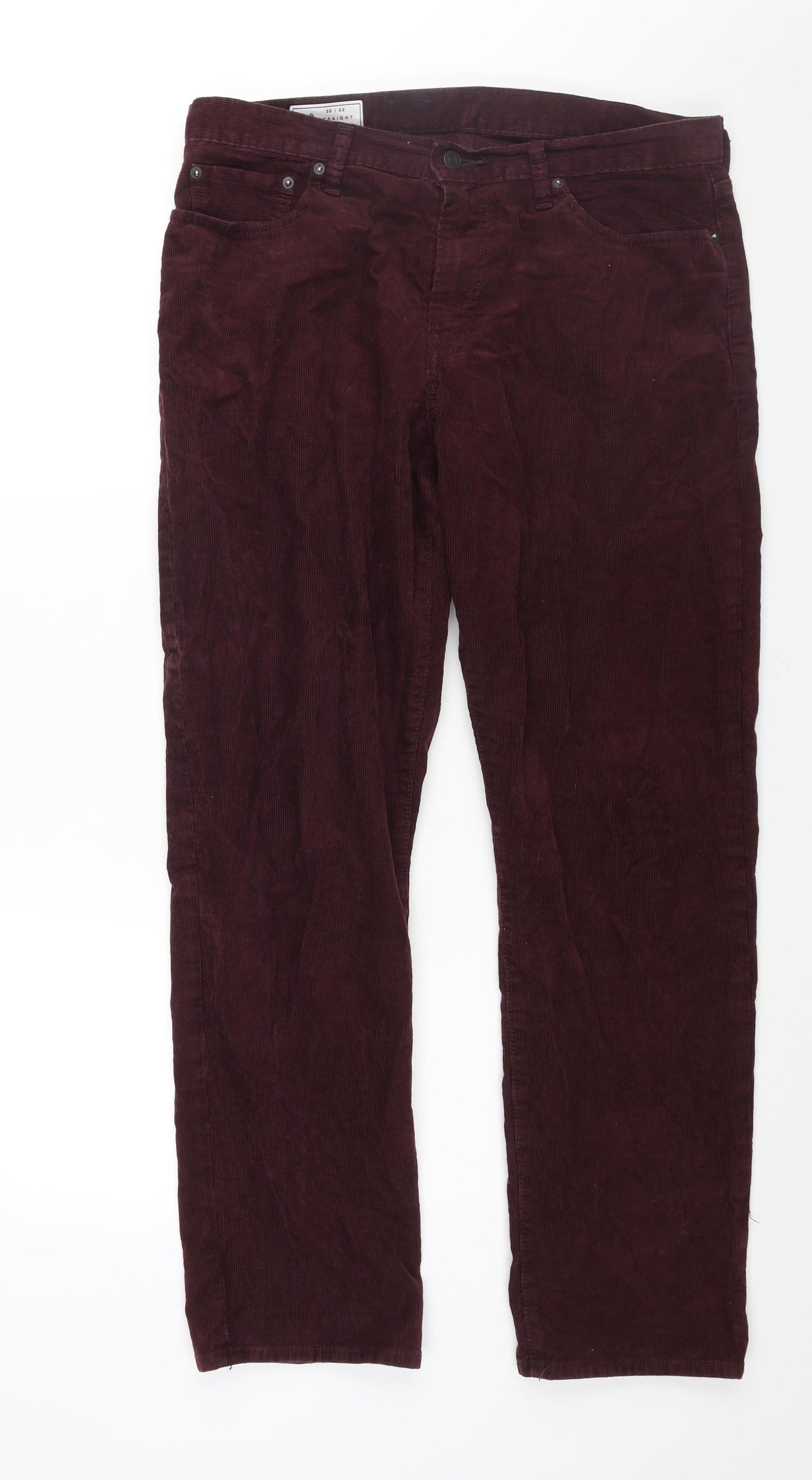 Gap Mens Purple Cotton Trousers Size 35 in L32 in Regular Zip