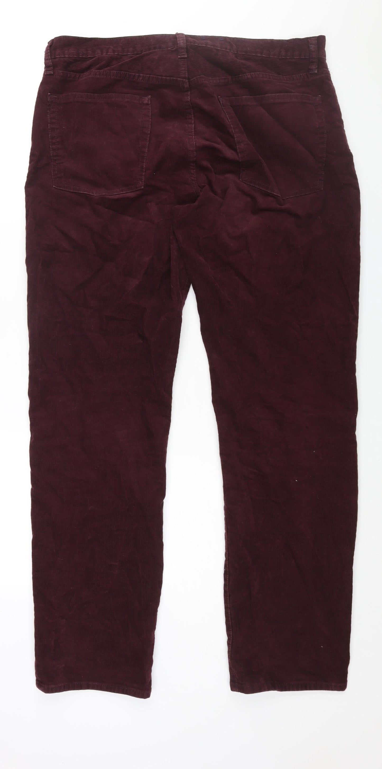 Gap Mens Purple Cotton Trousers Size 35 in L32 in Regular Zip