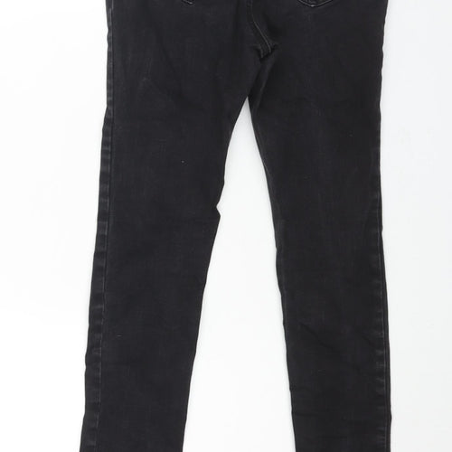 New Look Girls Black Cotton Skinny Jeans Size 12 Years L27 in Regular Zip