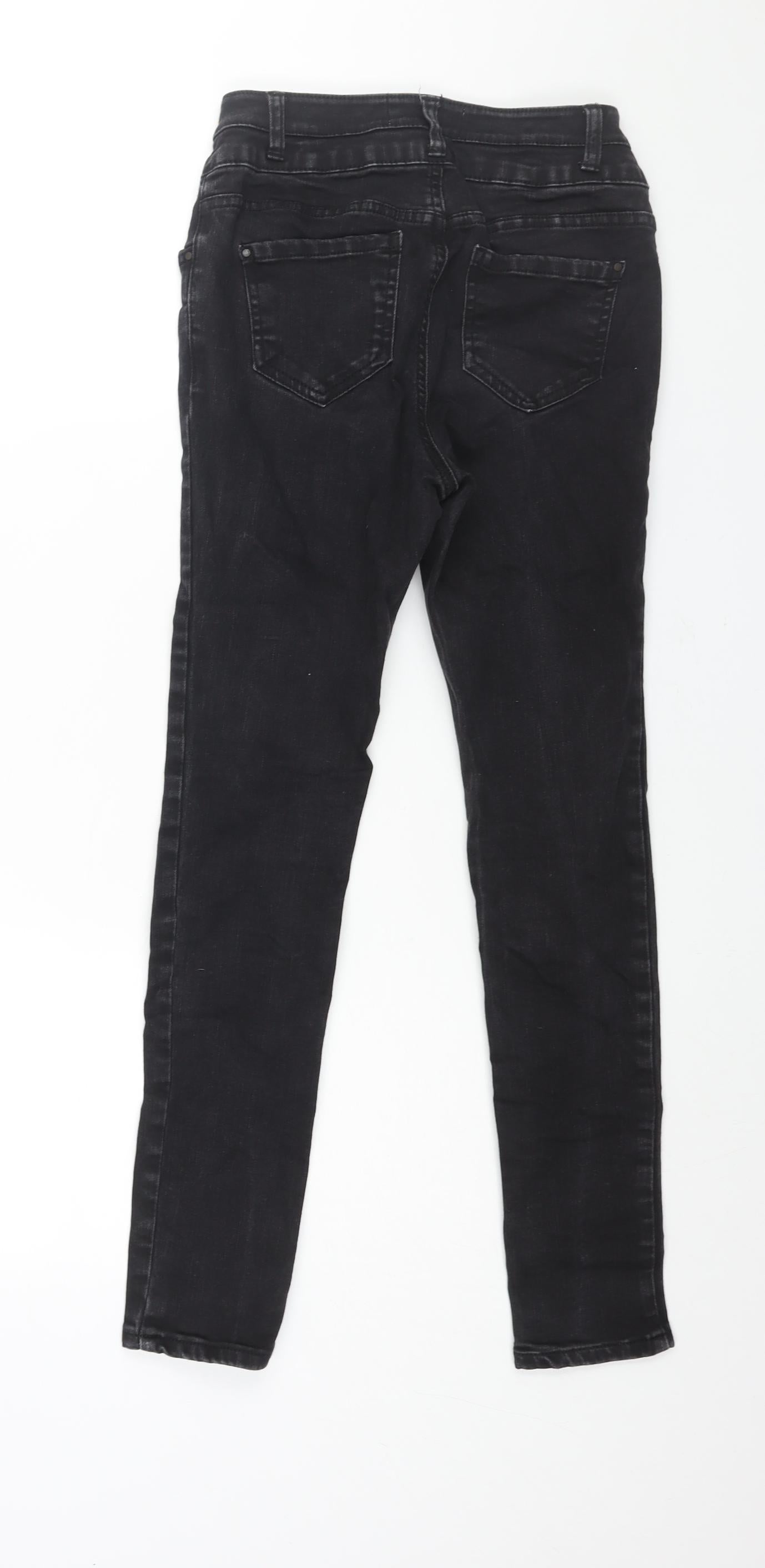 New Look Girls Black Cotton Skinny Jeans Size 12 Years L27 in Regular Zip