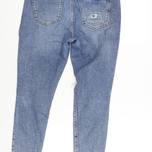 River Island Womens Blue Cotton Skinny Jeans Size 14 L24 in Regular Zip