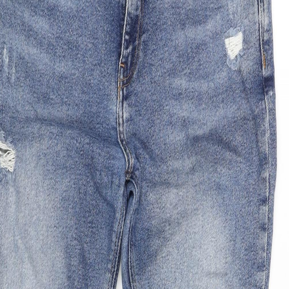 River Island Womens Blue Cotton Skinny Jeans Size 14 L24 in Regular Zip