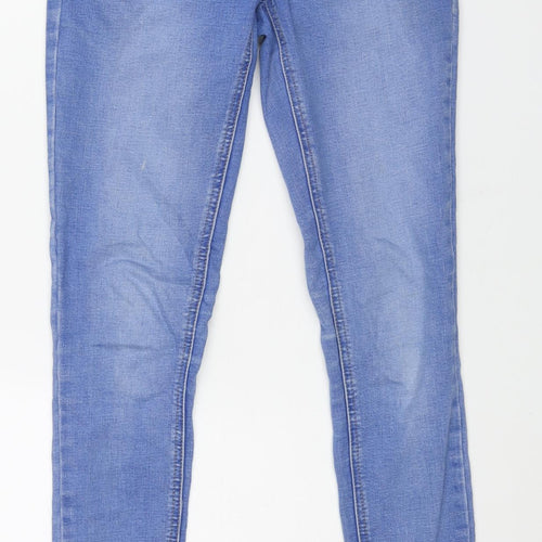 New Look Girls Blue Cotton Skinny Jeans Size 12 Years L29 in Regular Zip