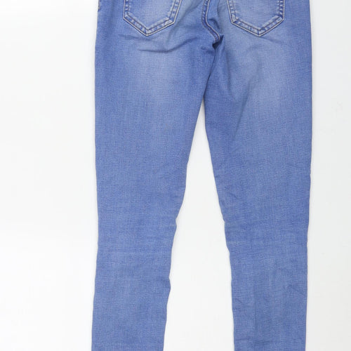 New Look Girls Blue Cotton Skinny Jeans Size 12 Years L29 in Regular Zip