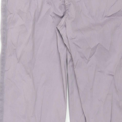 Marks and Spencer Womens Purple Cotton Chino Trousers Size 8 L28 in Regular Zip - Taped Sides