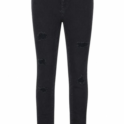 New Look Girls Black Cotton Skinny Jeans Size 13 Years L26 in Regular Zip - Distressed