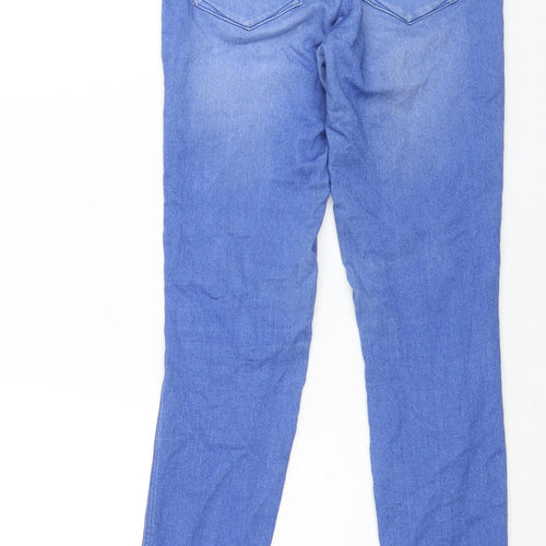 TU Womens Blue Cotton Skinny Jeans Size 10 L30 in Regular Zip