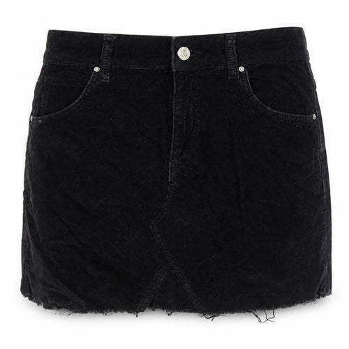 Topshop Womens Black Cotton Mini Skirt Size 8 Zip