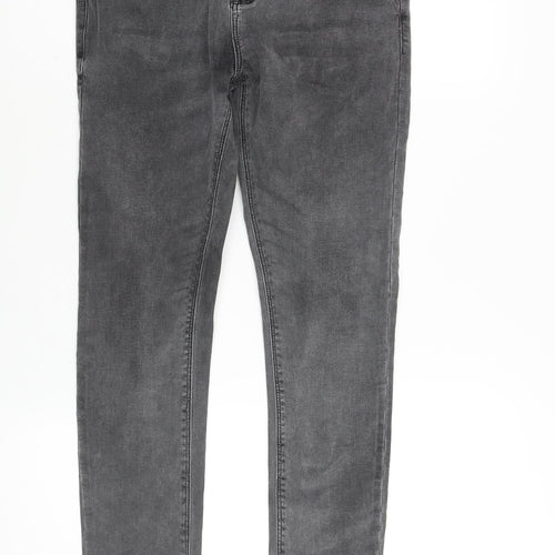 ASOS Mens Grey Cotton Skinny Jeans Size 26 in L32 in Regular Zip