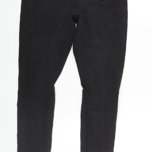 Boohoo Womens Black Cotton Skinny Jeans Size 8 L28 in Regular Zip