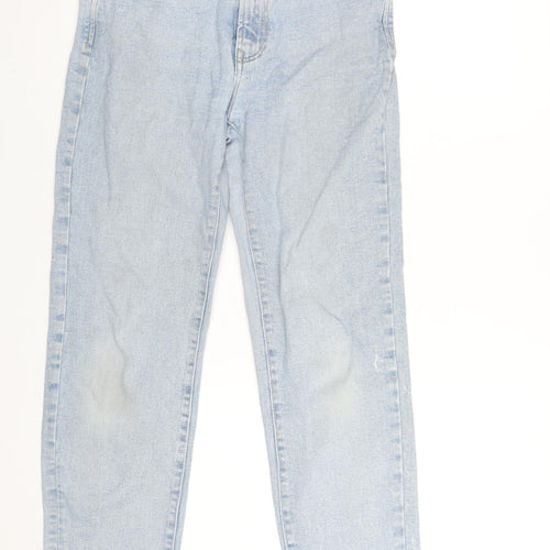 Stradivarius] Womens Blue Cotton Mom Jeans Size 12 L26 in Regular Zip