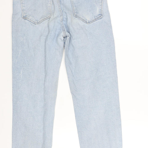 Stradivarius] Womens Blue Cotton Mom Jeans Size 12 L26 in Regular Zip