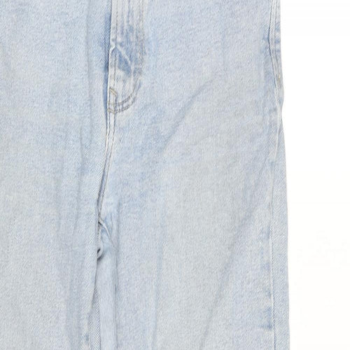 Stradivarius] Womens Blue Cotton Mom Jeans Size 12 L26 in Regular Zip