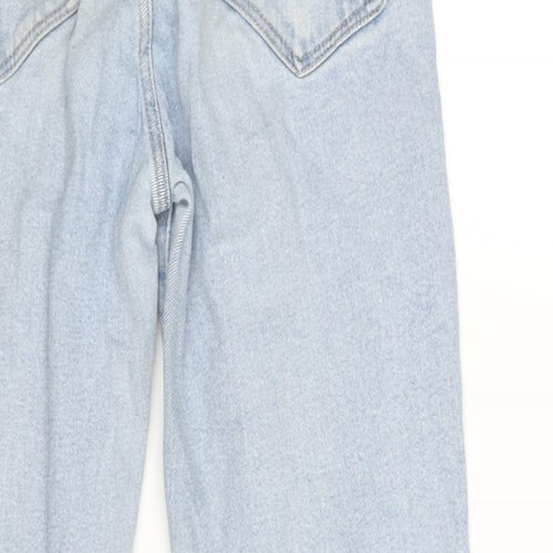 Stradivarius] Womens Blue Cotton Mom Jeans Size 12 L26 in Regular Zip