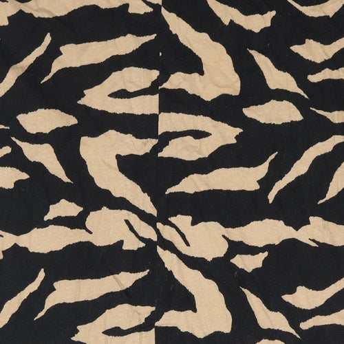 ASOS Womens Black Animal Print Cotton T-Shirt Dress Size 6 Crew Neck Pullover - Tiger Print