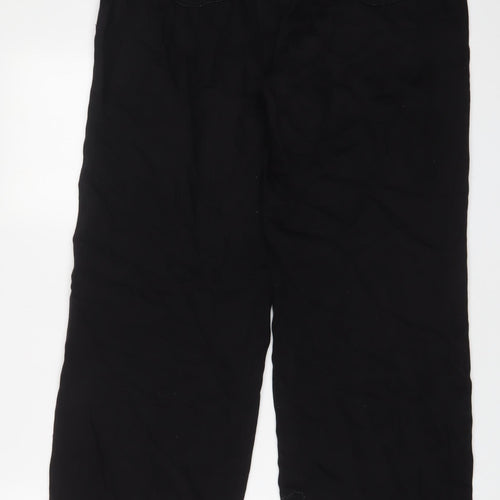 KENH Womens Black Cotton Wide-Leg Jeans Size XL L31 in Regular Zip
