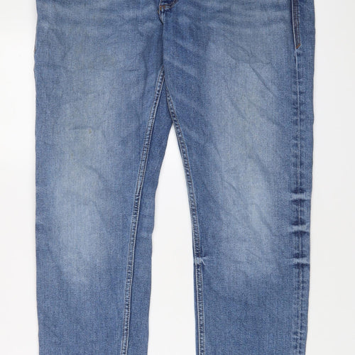 St Michael Mens Blue Cotton Straight Jeans Size 36 in L22 in Regular Zip - Vintage