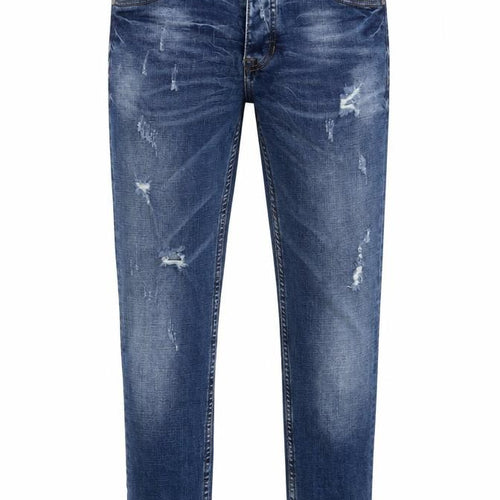 Leo Gutti Jeans Mens Blue Cotton Skinny Jeans Size 32 in L33 in Regular Button - Long Leg