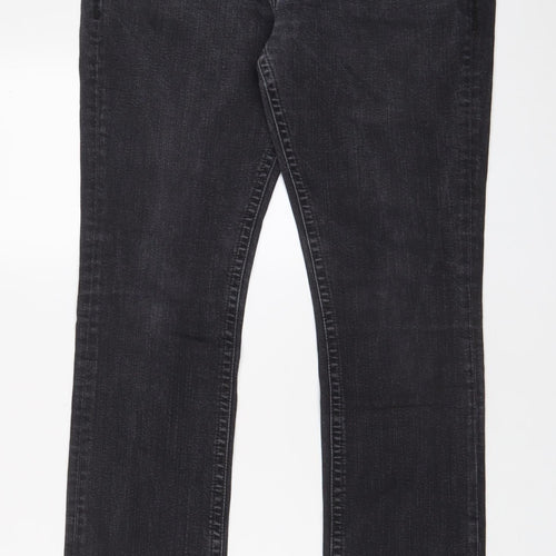 Moto Mens Grey Cotton Straight Jeans Size 34 in L32 in Regular Zip