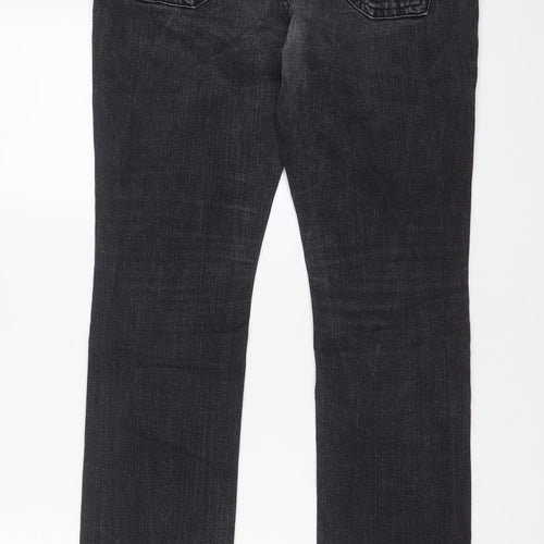 Moto Mens Grey Cotton Straight Jeans Size 34 in L32 in Regular Zip