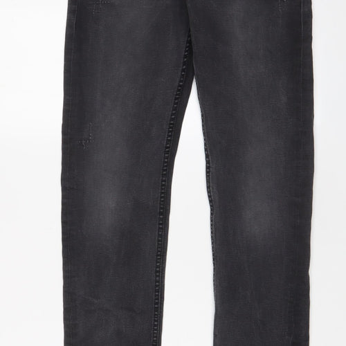 Funky buddha Mens Grey Cotton Skinny Jeans Size 30 in L32 in Regular Button
