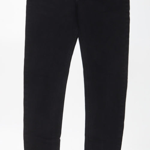 Leo Gutti Jeans Mens Black Cotton Skinny Jeans Size 30 in L30 in Regular Button