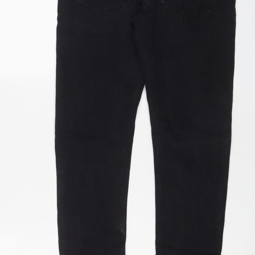 Leo Gutti Jeans Mens Black Cotton Skinny Jeans Size 30 in L30 in Regular Button