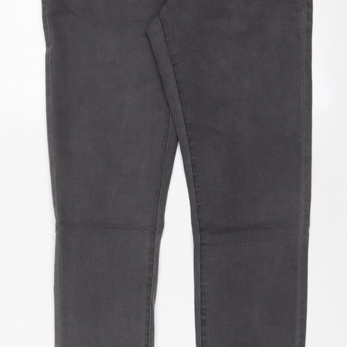 Denim & Co. Womens Grey Cotton Skinny Jeans Size 14 L28 in Regular Zip