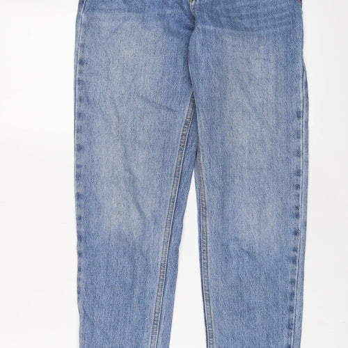 Topshop Womens Blue Cotton Mom Jeans Size 25 in L32 in Regular Zip