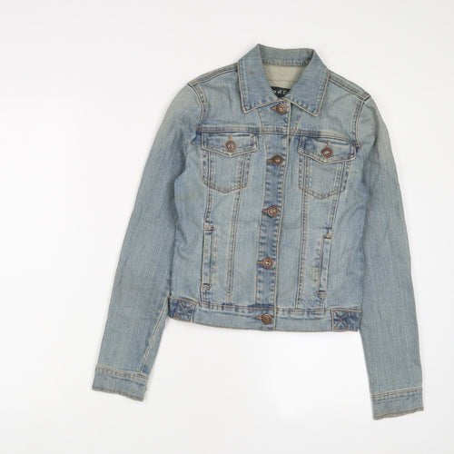 House Of Denim Womens Blue Jacket Size 8 Button
