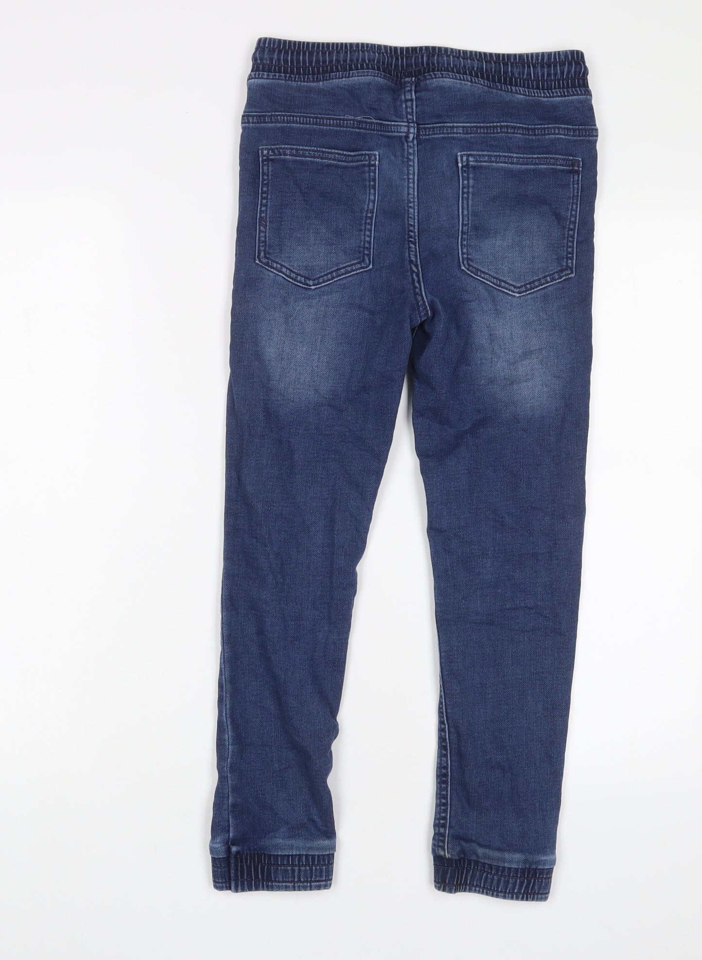 Matalan Boys Blue Cotton Tapered Jeans Size 11 Years L22 in Regular Drawstring