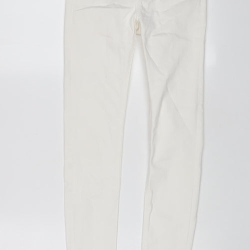 Mango Womens White Cotton Skinny Jeans Size S L26 in Regular Zip