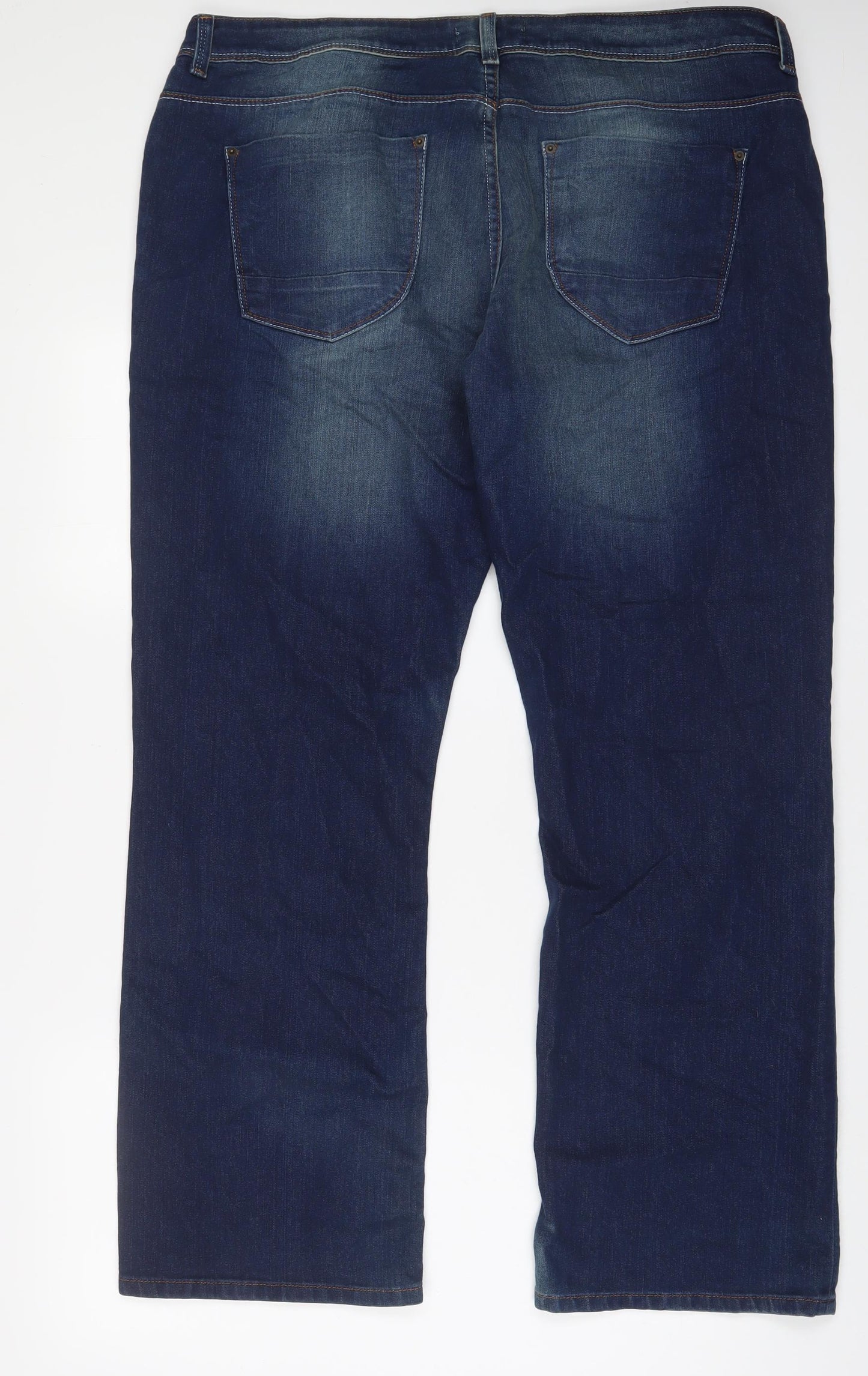 Peacocks Womens Blue Cotton Boyfriend Jeans Size 18 L32 in Regular Zip