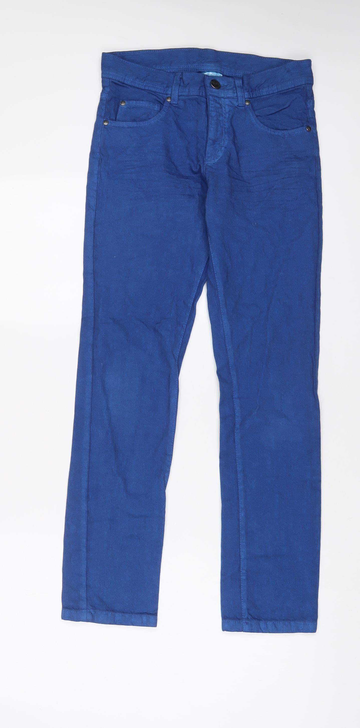ALIVE GIRL Girls Blue Cotton Straight Jeans Size 11-12 Years L28 in Regular Zip