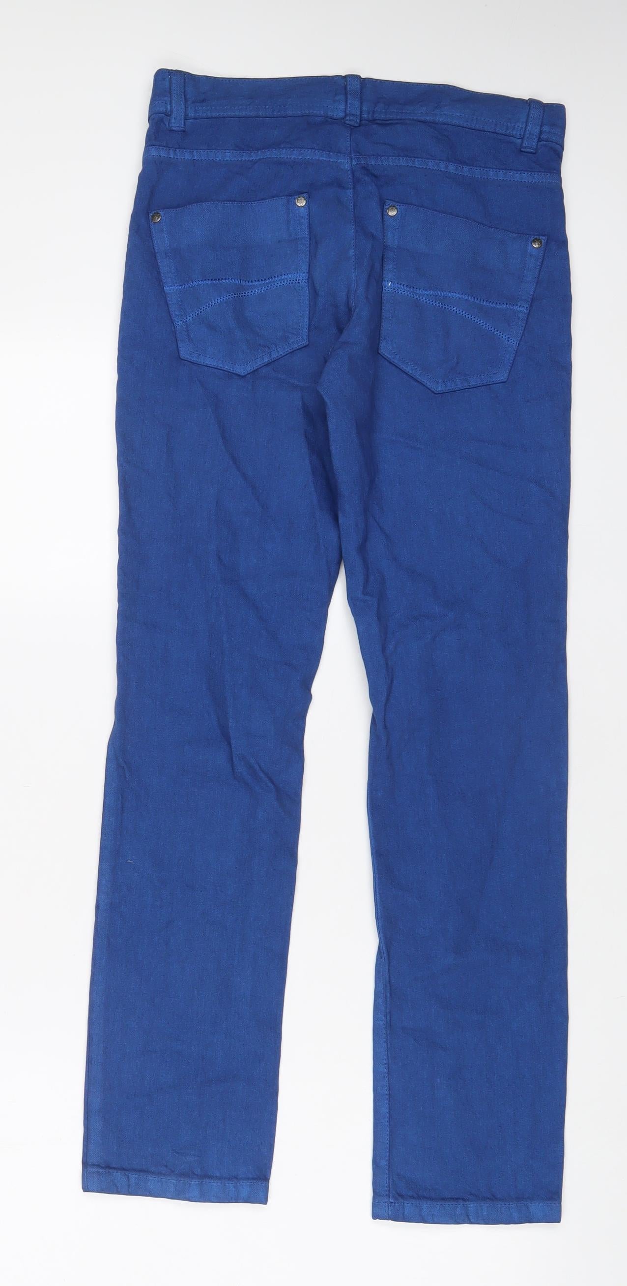 ALIVE GIRL Girls Blue Cotton Straight Jeans Size 11-12 Years L28 in Regular Zip