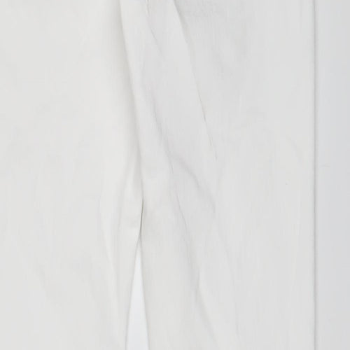 NEXT Womens White Cotton Skinny Jeans Size 14 L29 in Slim Zip