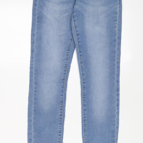 Denim & Co. Womens Blue Cotton Skinny Jeans Size 6 L28 in Regular Zip