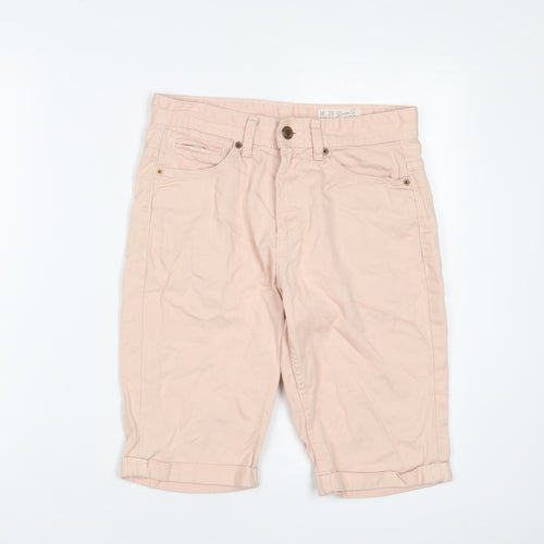 Denim & Co. Mens Pink Cotton Bermuda Shorts Size 28 in L11 in Regular Zip