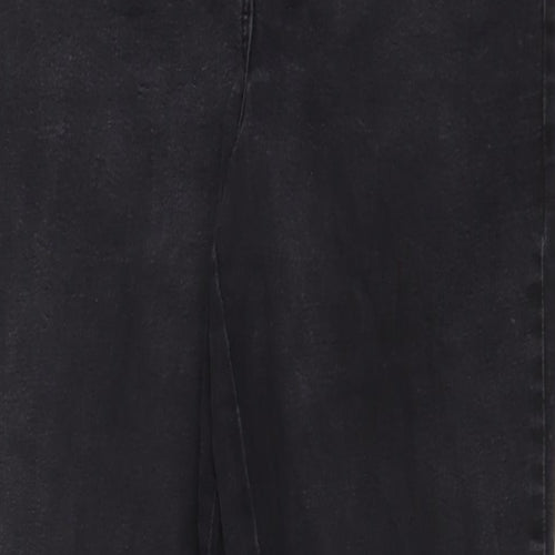 M&Co Womens Grey Cotton Straight Jeans Size 16 L31 in Regular Zip