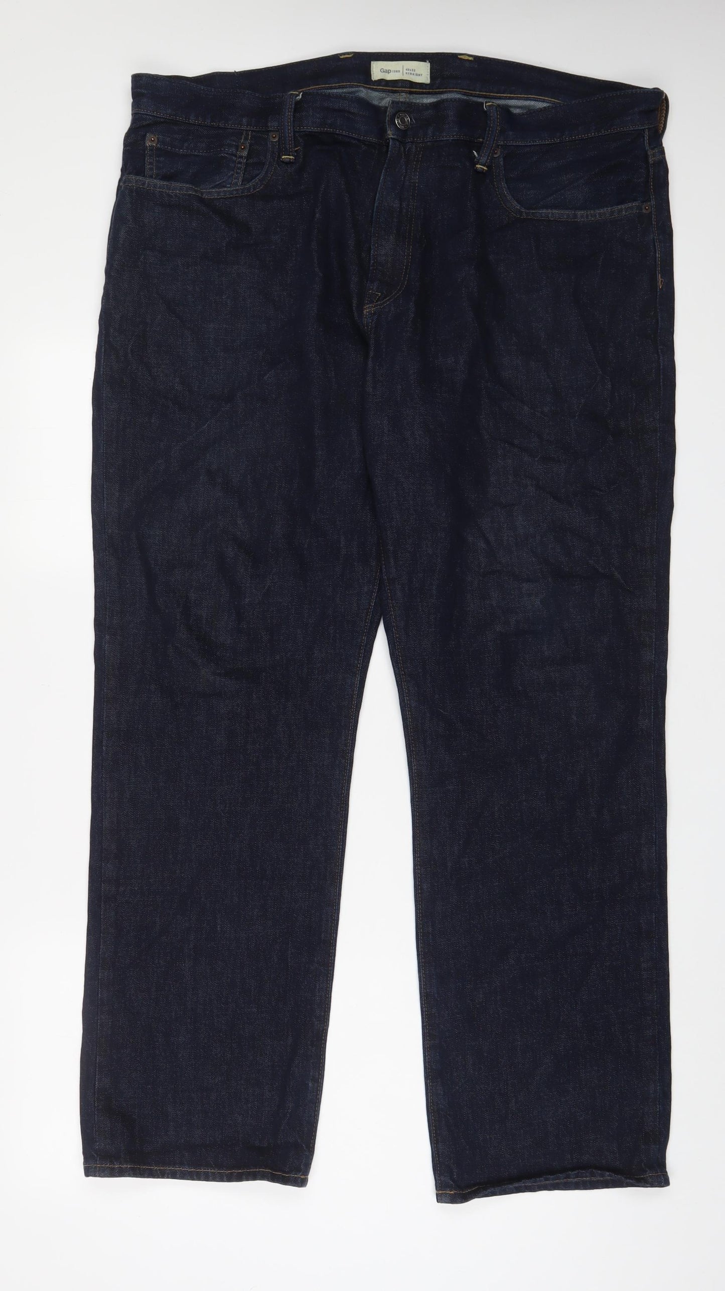 Gap Mens Blue Cotton Straight Jeans Size 40 in L32 in Regular Zip