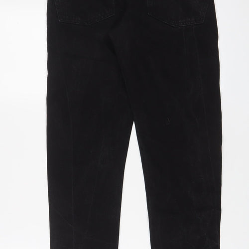 ASOS Womens Black Cotton Straight Jeans Size 28 in L30 in Regular Zip