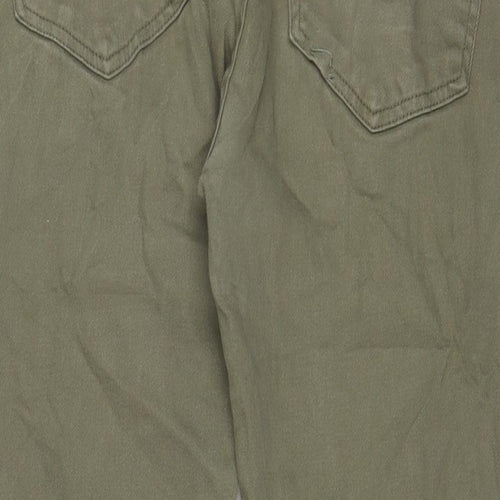 Feel The Magic Womens Green Cotton Straight Jeans Size 34 in L28 in Regular Zip