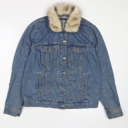 George Womens Blue Jacket Size 14 Button - Pockets